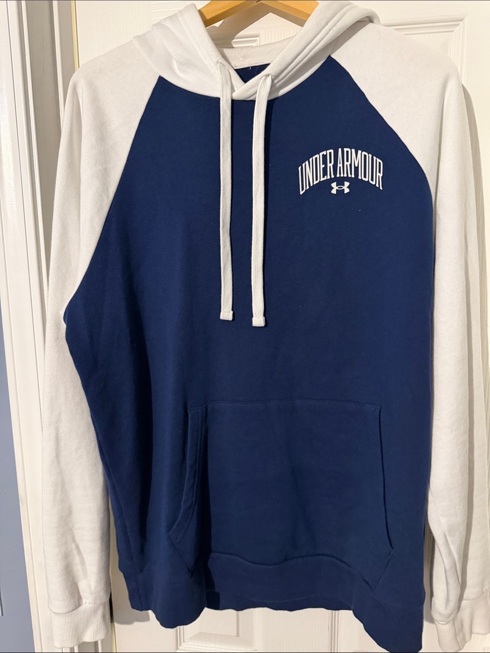 Under Armour Blue & White Raglan Pullover Hoodie